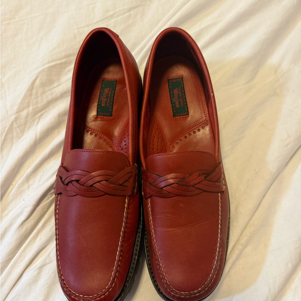 NWOT Calliope G.H. Bass & Co. Braided Leather Loafers - Reddish leather